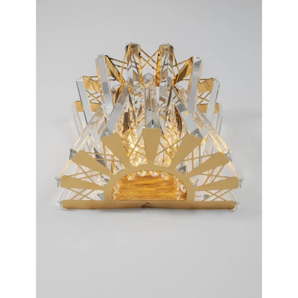 Kinkiet ścienny glamour MELUNTO LE45153 kryształowa do salonu złota
