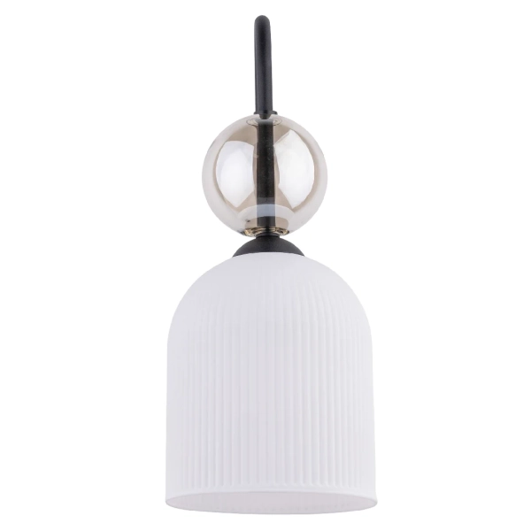 Naścienny nocny kinkiet Sophia Cognac 11587 na wysięgniku biały