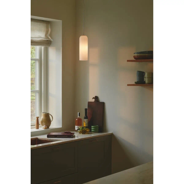 Szklana lampa wisząca MIELLA 2412523001 tuba nad stół biała