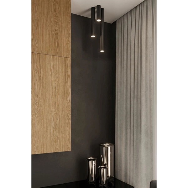 Czarna tuba sufitowa SL.1003 metalowa lampa do salonu