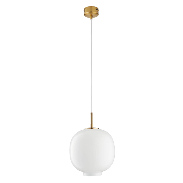 Szklana lampa wisząca Boni ST-9960P/S white metal kulista do salonu biała