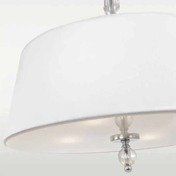 Abażurowa LAMPA wisząca CANCUN P04981WH Cosmolight glamour zwis z kryształkami biały