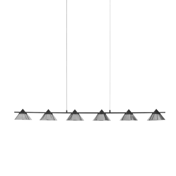 Lampa wisząca geometryczna BLAKE ST-MD1026 czarna szklana metalowa LED 24W 3000K nad stół