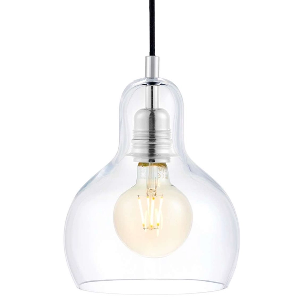 Lofrowa LAMPA wisząca LONGIS 10526509 Kaspa szklana OPRAWA skandynawski ZWIS kaskada chrom przezroczysta czarna