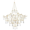Wisząca LAMPA designerska SALAMANCA LE41324 Luces Exclusivas kryształowy żyrandol LED 20W 3000K do salonu złoty
