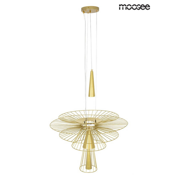 Lampa wisząca loftowa Sesto MSE010100336 Moosee druciak złota