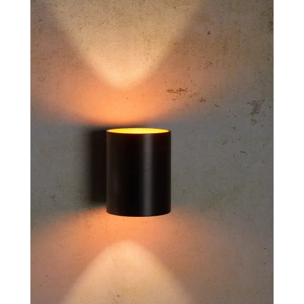 Lampa ścienna góra-dół XERA 23252/01/30 Lucide metalowa tuba czarna złota
