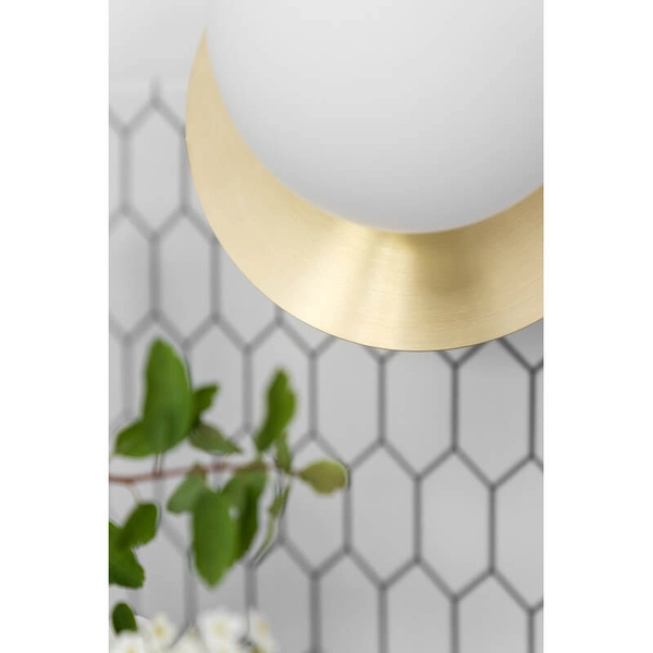 Kinkiet ścienny do łazienki Borra BRA120S0 szklany biały złoty