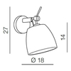 Metalowa lampa ścienna Zyta AZ2490 Azzardo do przedpokoju aluminium