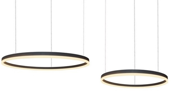 Lampa ledowa wisząca Halo AZ4978 80+60 90W 3000-6000K z pilotem czarna