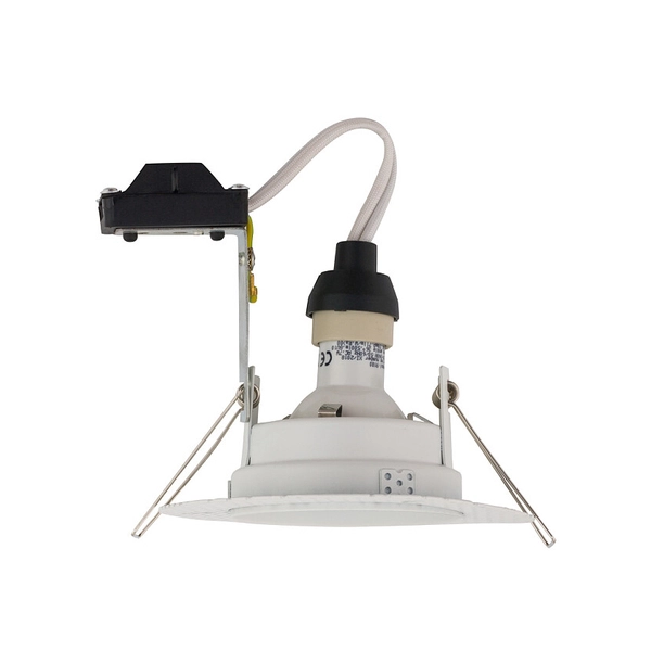 Podtynkowa lampa metalowa Echo 8371 okrągły wpust biały do kuchni