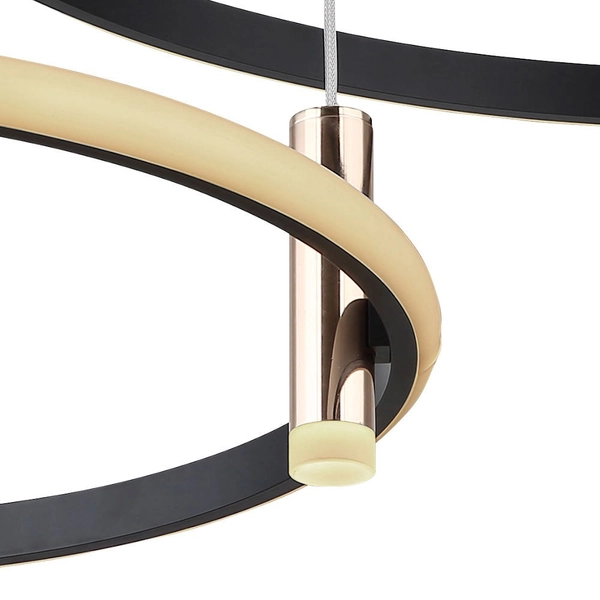 Nowoczesna LAMPA wisząca COCO 67300H Globo metalowe pierścienie LED 55W 2700K - 6000K zwis złoty