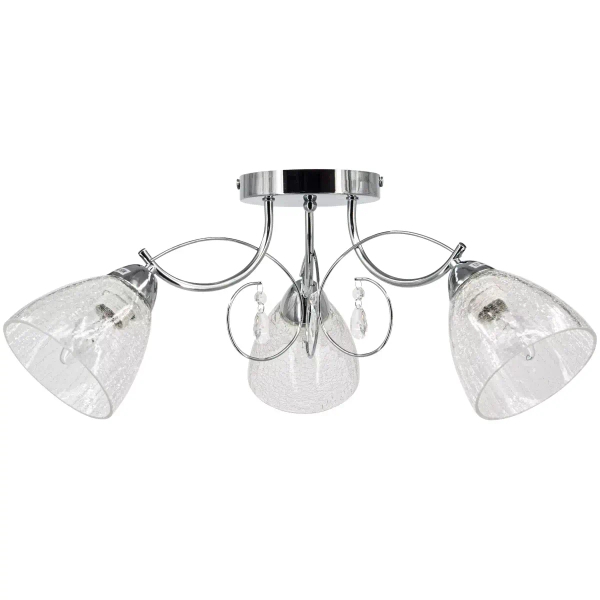 Szklana lampa przysufitowa 8962/3 8C crystals chrom