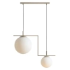 Kulista lampa wisząca ZAC 1038H17_2 do jadalni szklana biała beżowa