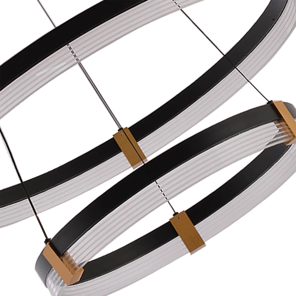 Wisząca lampa Plum LP-0407/2P BK LED 24-32W 3000-6000W metalowa czarna