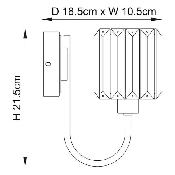 Kryształowy naścienny kinkiet Berenice 104109 glamour nikiel