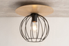 Industrialna lampa sufitowa Cyber 32354 druciana czarna drewno