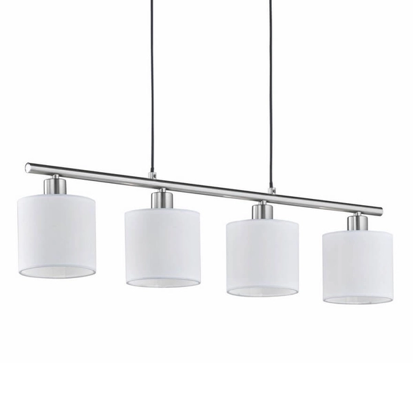 Wisząca lampa abażurowa Tommy R30334001 nad stół srebrny biały