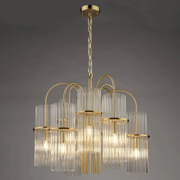 Kryształowy żyrandol Eniola ENI1335 do salonu regulowany mosiądz