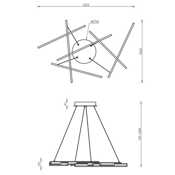 Ledowa lampa wisząca Line MOD016PL-L75MG4K LED 75W 4000K złota