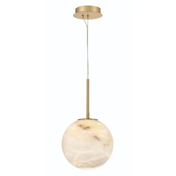 Kulista lampa wisząca Kepler QN-KEPLER-1P-M-BG LED 15W 3000K złoty biały