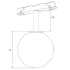 Lampa szynowa magnetyczna system Dali M0016N  LED 5W 3000K kula czarny