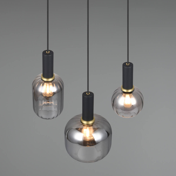 Zwisająca lampa gabinetowa DIVA 319830332 Trio przydymiony czarny