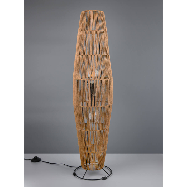 Ekologiczna lampa podłogowa Miki R41102026 papier brązowa