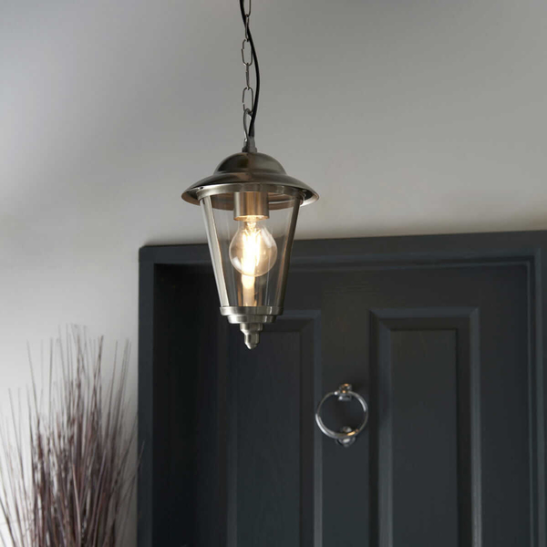 Zewnętrzna lampa wisząca Klien YG-865-SS Endon IP44 srebrna przezroczysta