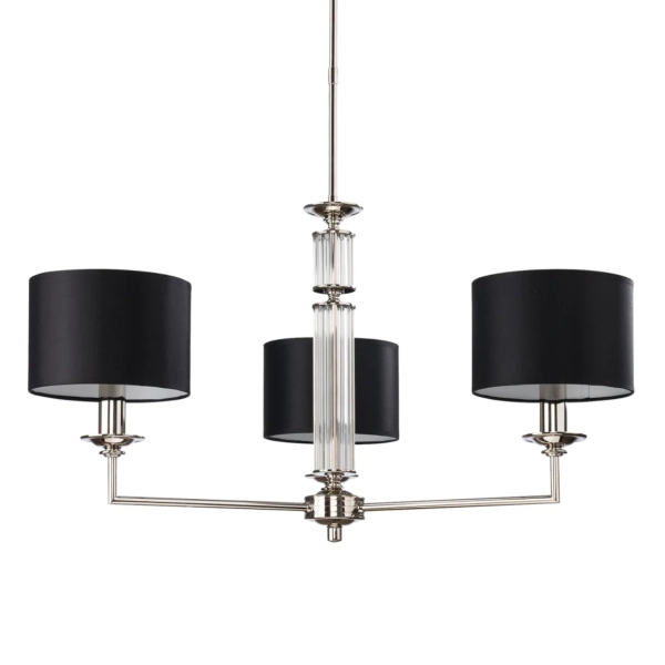 Lampa wisząca potrójna Artu ART-ZW-3 (N) do sypialni nikiel czarna