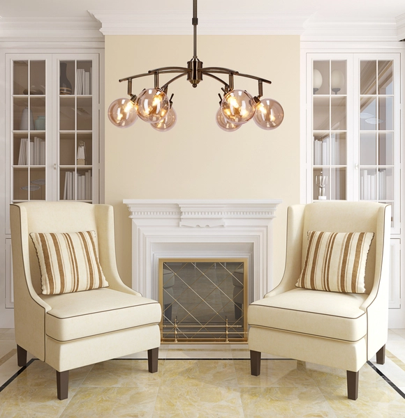 Żyrandol do salonu Lentini 36-16386 Candellux kule balls patyna