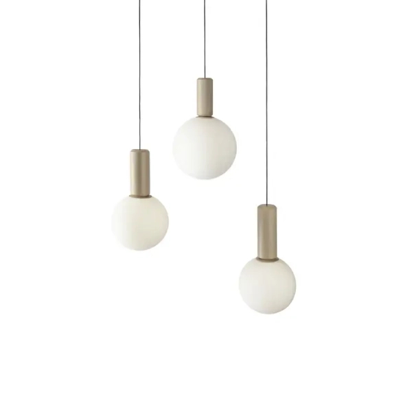Wisząca lampa kulista TESTA beżowa biała 33-50908 3xG9 potrójna do jadalni