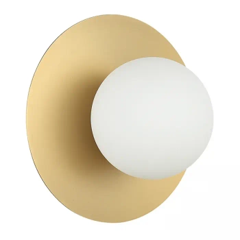Lampa naścienna 23137 szklana kula do sypialni biały złoty