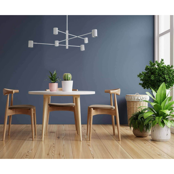 Sufitowa lampa SNOW LP-731/6P WH Light Prestige regulowana do salonu biała