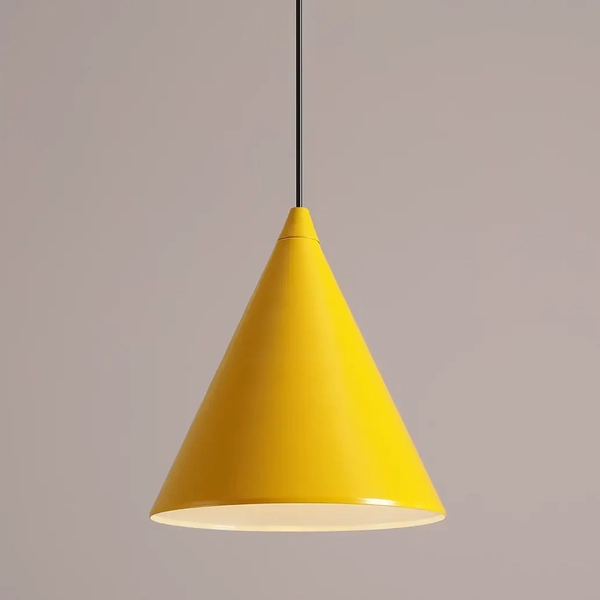 Wisząca lampa salonowa Form 1108G14 Aldex stożkowa z metalu żółta