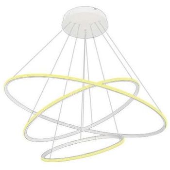 LAMPA wisząca SLIM/000022/3000/W MDECO okrągła OPRAWA metalowy ZWIS LED 93W 3000K pierścienie białe