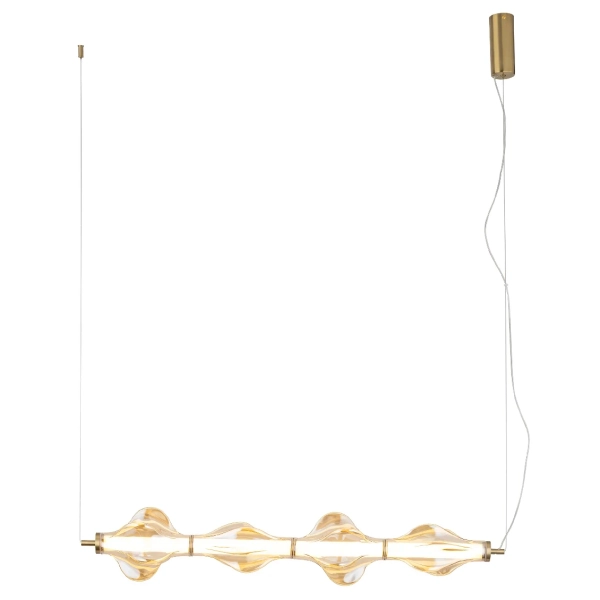 Ledowa lampa wisząca Elva 18216 LED 30W 3000K bursztynowy mosiądz