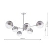 Szklana lampa wisząca Vignette VIG0650-19 kule żebrowane chrom