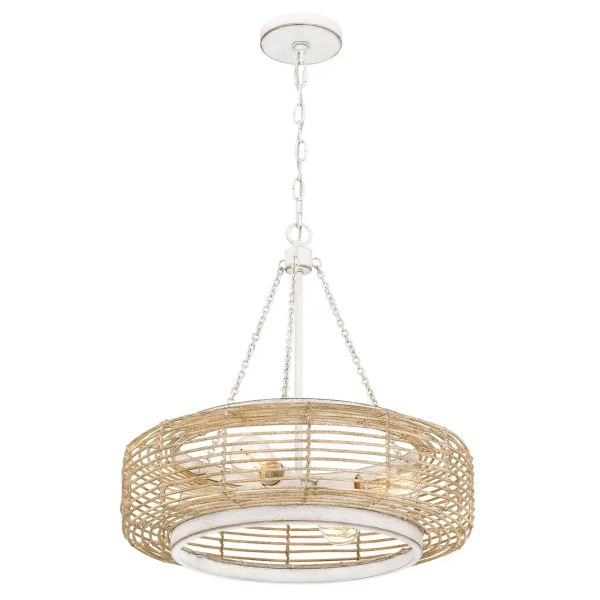 Boho wisząca lampa Waylon QZ-WAYLON-4P-AWH naturalna lina