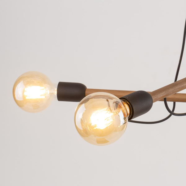 Salonowa lampa wisząca rustykalna Helix 4949 TK Lighting drewniana czarna