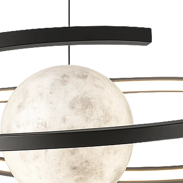 Ringowa lampa wisząca Moon LWS-MOON LED 3000K księżyc czarny