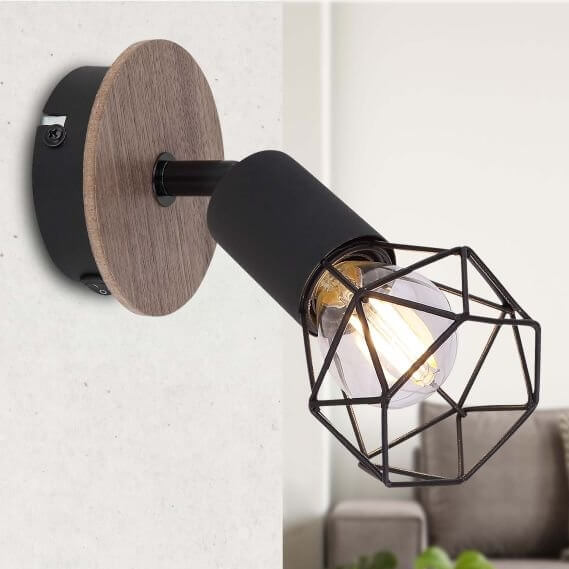 Ścienna lampa z regulacją Xara 54802S-1H czarna drewno