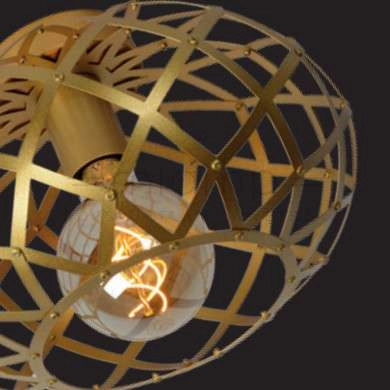 Industrialna lampa sufitowa WOLFRAM 21117/30/02 klatka mosiądz outlet