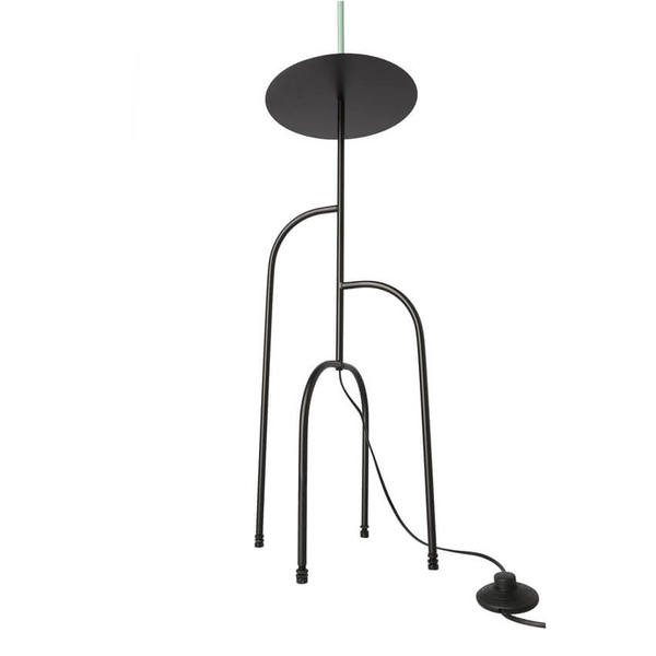 Lampa podłogowa z abażurem Ravello półka czarna zielona