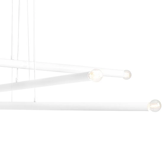 Lampa wisząca biała Tubo 1072K Aldex 6-punktowy metalowy zwis nad stół