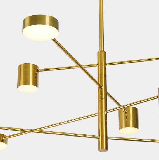 Sufitowa LAMPA modernistyczna REMDAL PND-16374-8-COP-3K Italux metalowa OPRAWA molekuły LED 36W 3000K sticks złoty