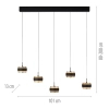 Opuszczana lampa wisząca góra-dół PURE FALLING RINGS czarna 2504-18 5x LED 8W 2200-5000K