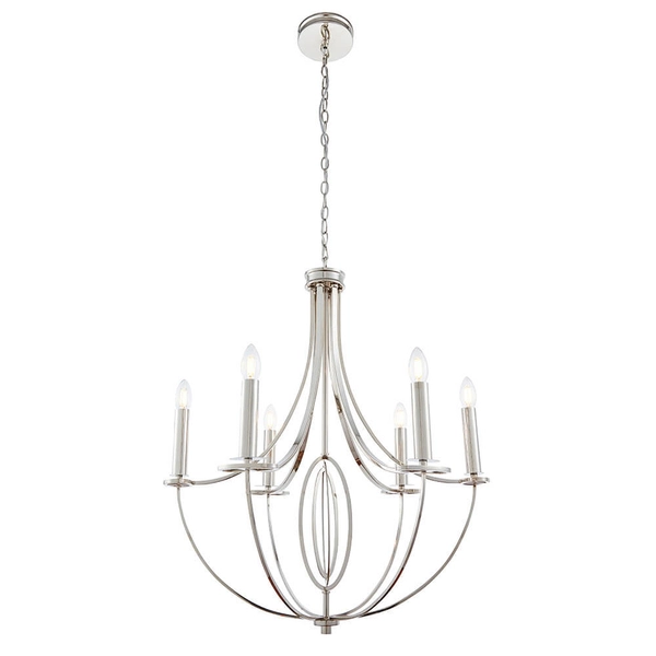 Świecznikowa lampa wisząca Whistle WHISTLE-6NI metalowa nikiel