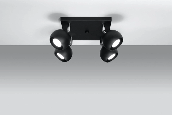 Plafon LAMPA sufitowa SL.0446 kwadratowa OPRAWA reflektorki kule balls czarne