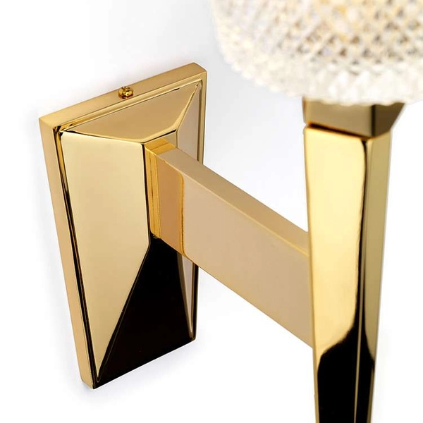 Industrialna LAMPA ścienna VERITY BATH-VERITY-PG Elstead metalowa OPRAWA kinkiet nad łóżko polerowane złoto przezroczysty